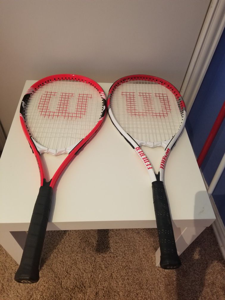 wilson federer tennis- 2 rackets