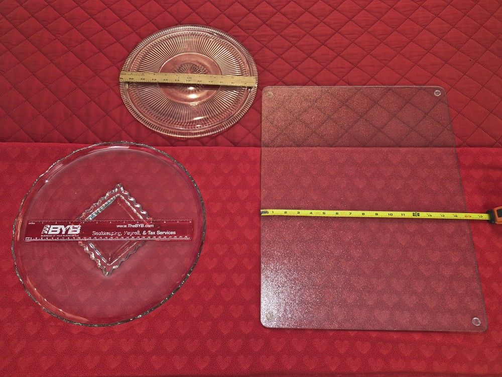 Glass Serving/Charcuterie Trays (3 in Set)