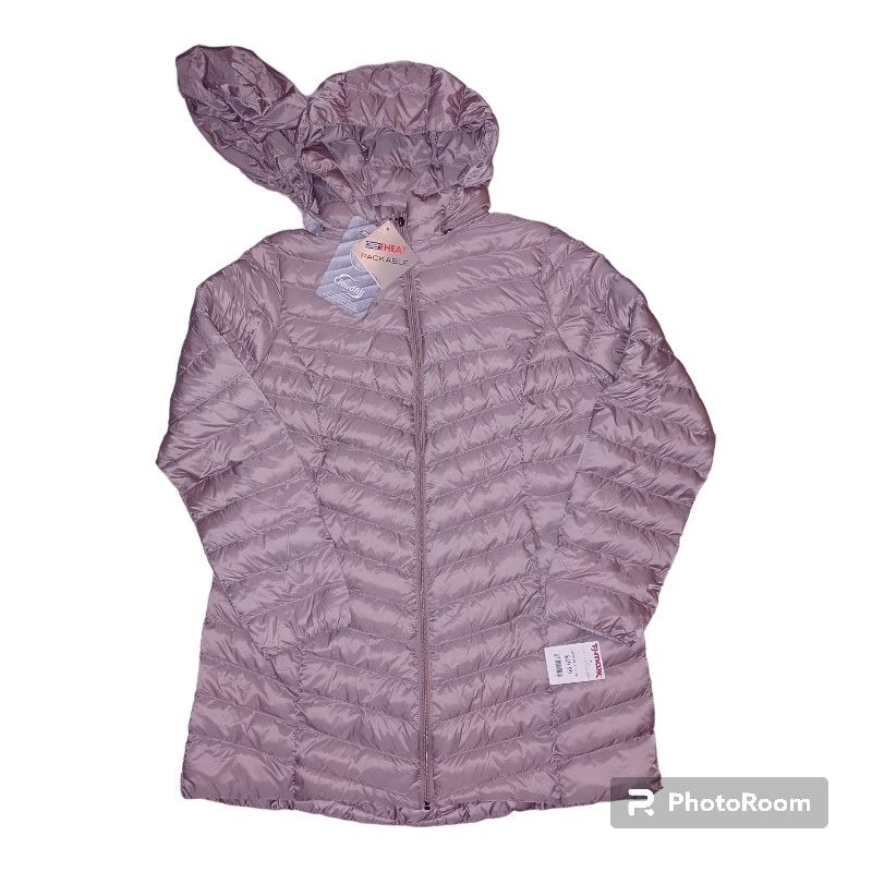 32 Degrees Heat Women's Cloudfill Weatherproof Jacket NWT SZ L Purpleish/Gray