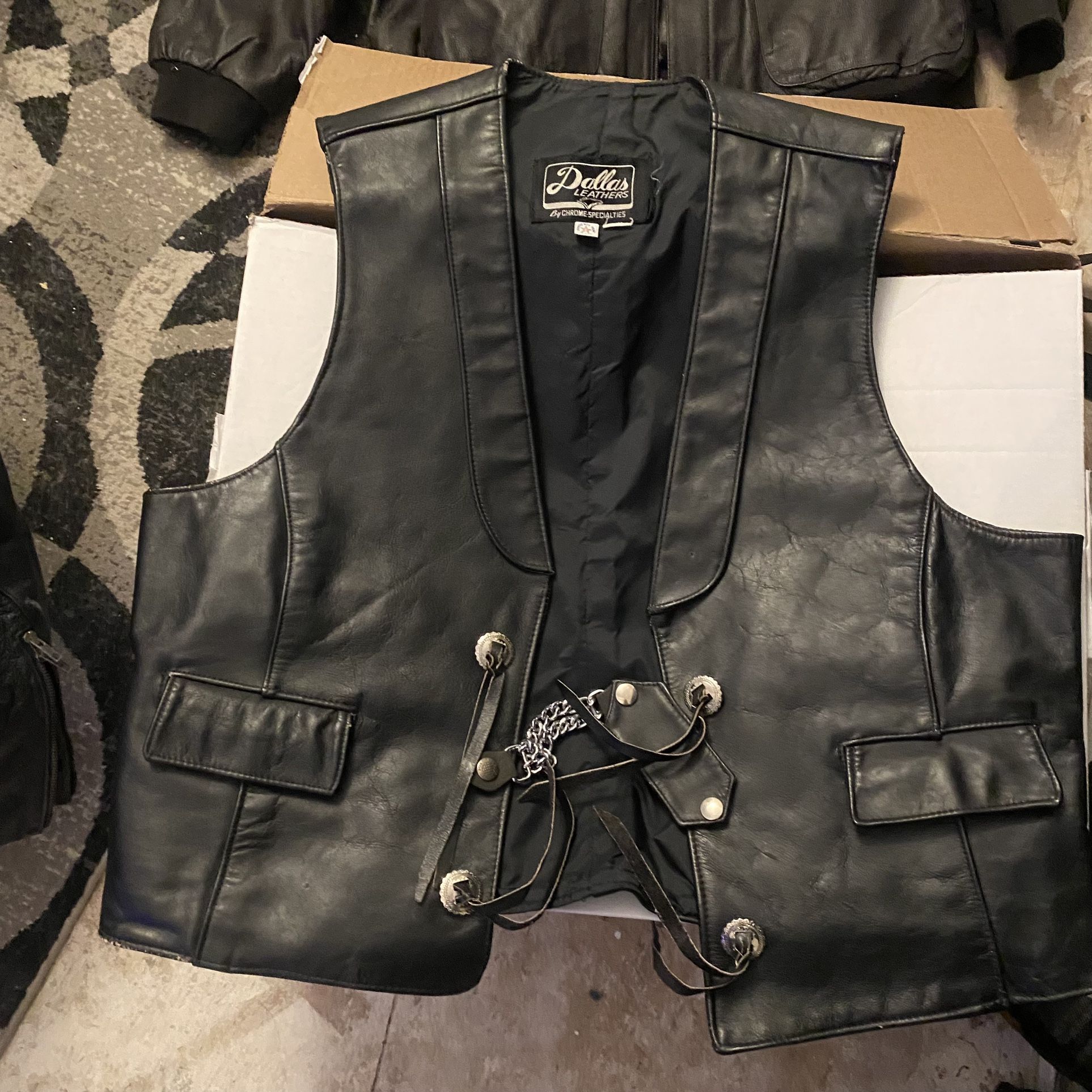 Classic Vintage Harley Davidson Leather Riding Vest