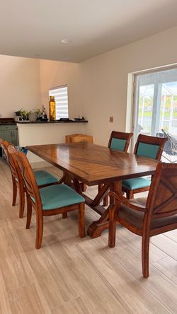Macys Wood Dining Table with 4 Chairs