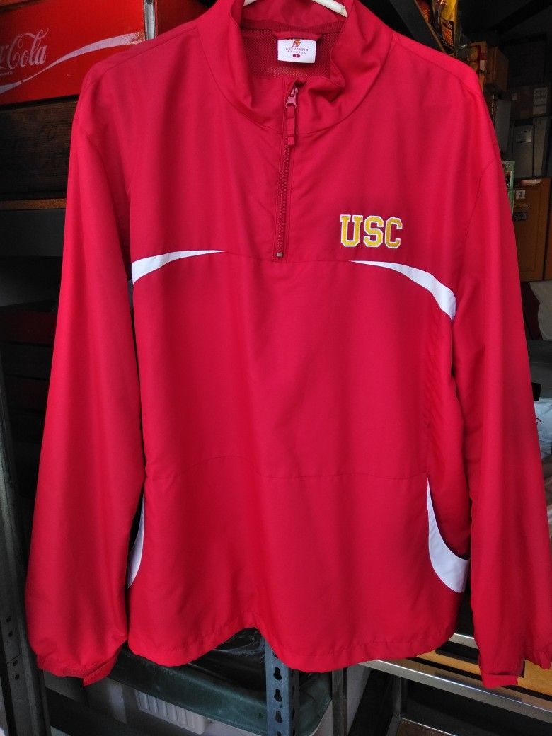 USC TROJANS QUARTER ZIP WINDBREAKER JACKET 