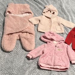 Baby Girl Warm Clothes Size 0-3 Months Lot
