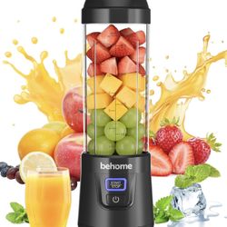 Behome Portable Blender Smoothies and Shakes, Personal Juicer 14 OZ BPA Free Portable Cups, USB-C Rechargeable, Dishwasher Safe Parts - Mini Small Ble