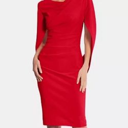 NWT Betsy & Adam Sheath Dress With Cape. Size 12- Macys