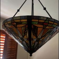 Tiffany Glass Hanging Ceiling Light - Stained Glass Pendant Chandelier