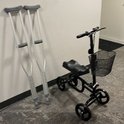 Knee Scooter and Crutches