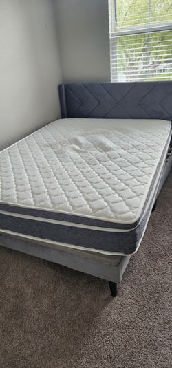 Queen size bed and mattress