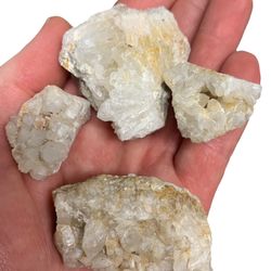 Set Of 4 Quartz Crystal Clusters. Rocks Crystals Gemstones Minerals