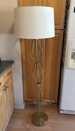 Gold Geometric Tall Floor Lamp