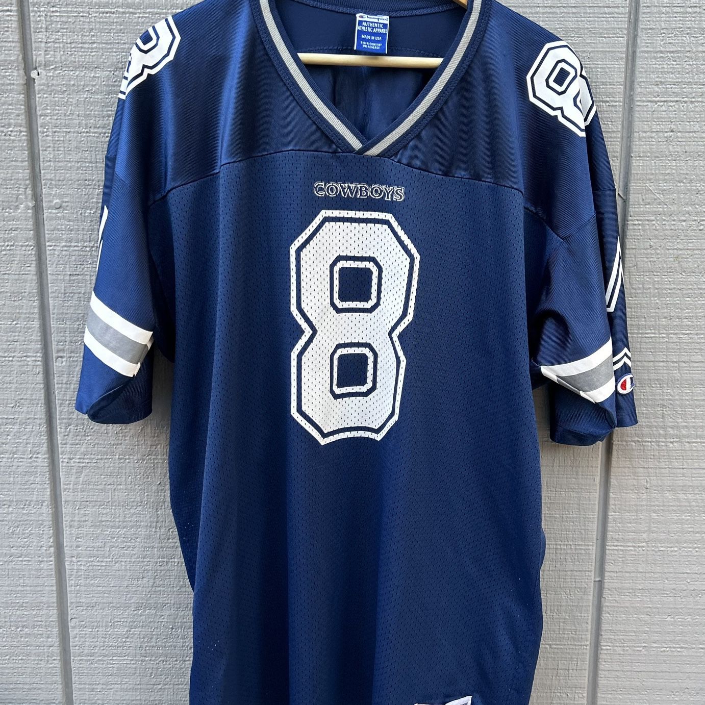 Dallas Cowboys Troy Aikman #8 Authentic White Jersey Champion NWT 44 620