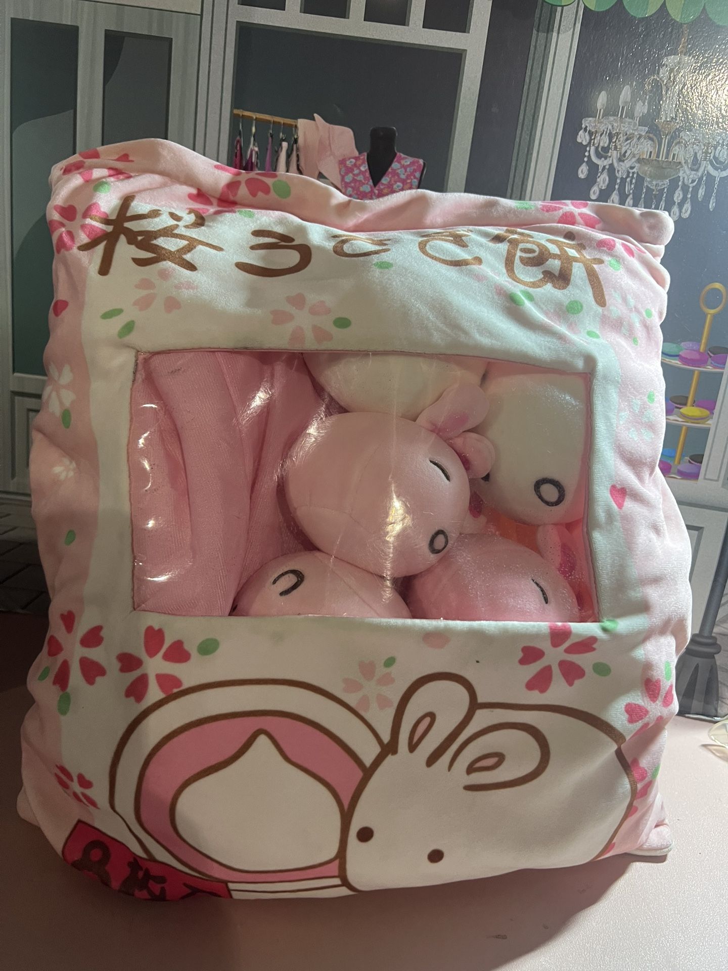 Adorable Plush Pillow Kawaii Throw Pillow , Removable Stuff Bunnies 