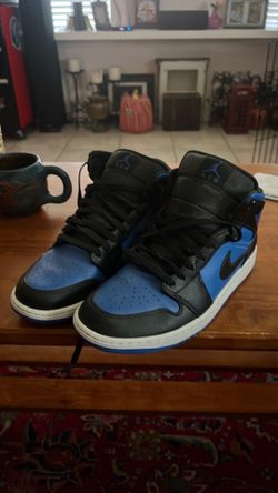 Jordan Air Jordan 1 Mid Top Men’s Blue/Black Colorblock Lace-Up