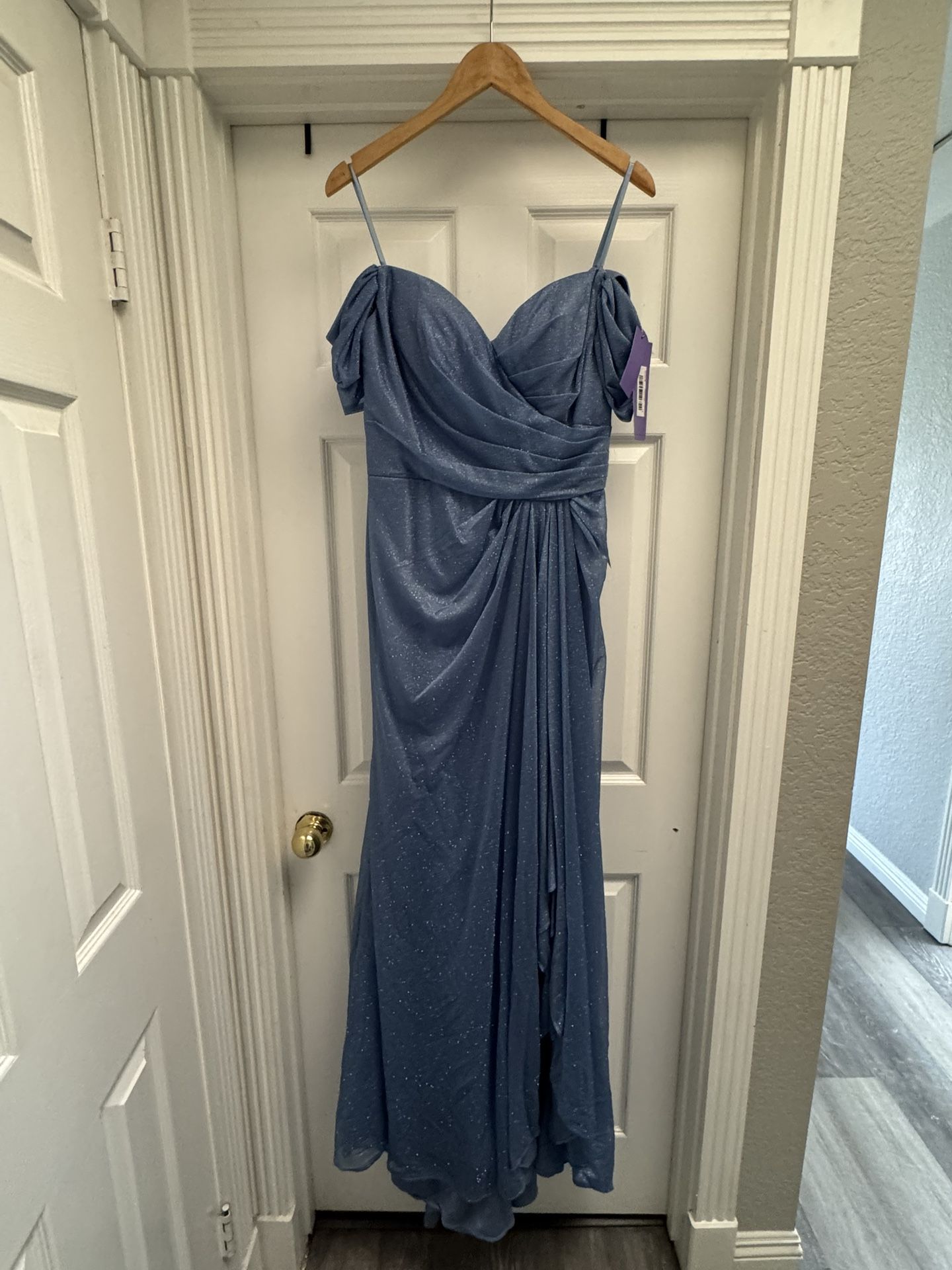 Dusty blue formal dress