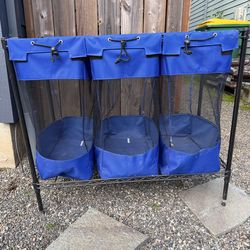 Sports triple storage bin