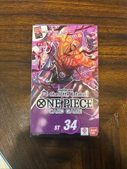Bandai One Piece Card Game Starter Deck ST-34 Katakuri Purple English + OP-16