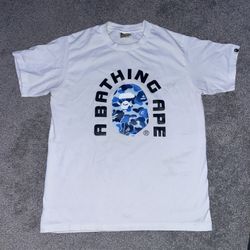 White And Blue Bape Shirt