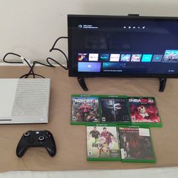 Xbox One S 500GB Console with Remote and Games - READ