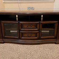 Classic Wood TV Console / Media Cabinet – 66” Wide