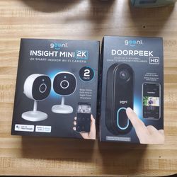 Brand New Sealed Geeni Home security cameras doorbell HD Camera plus 2 indoor Cameras