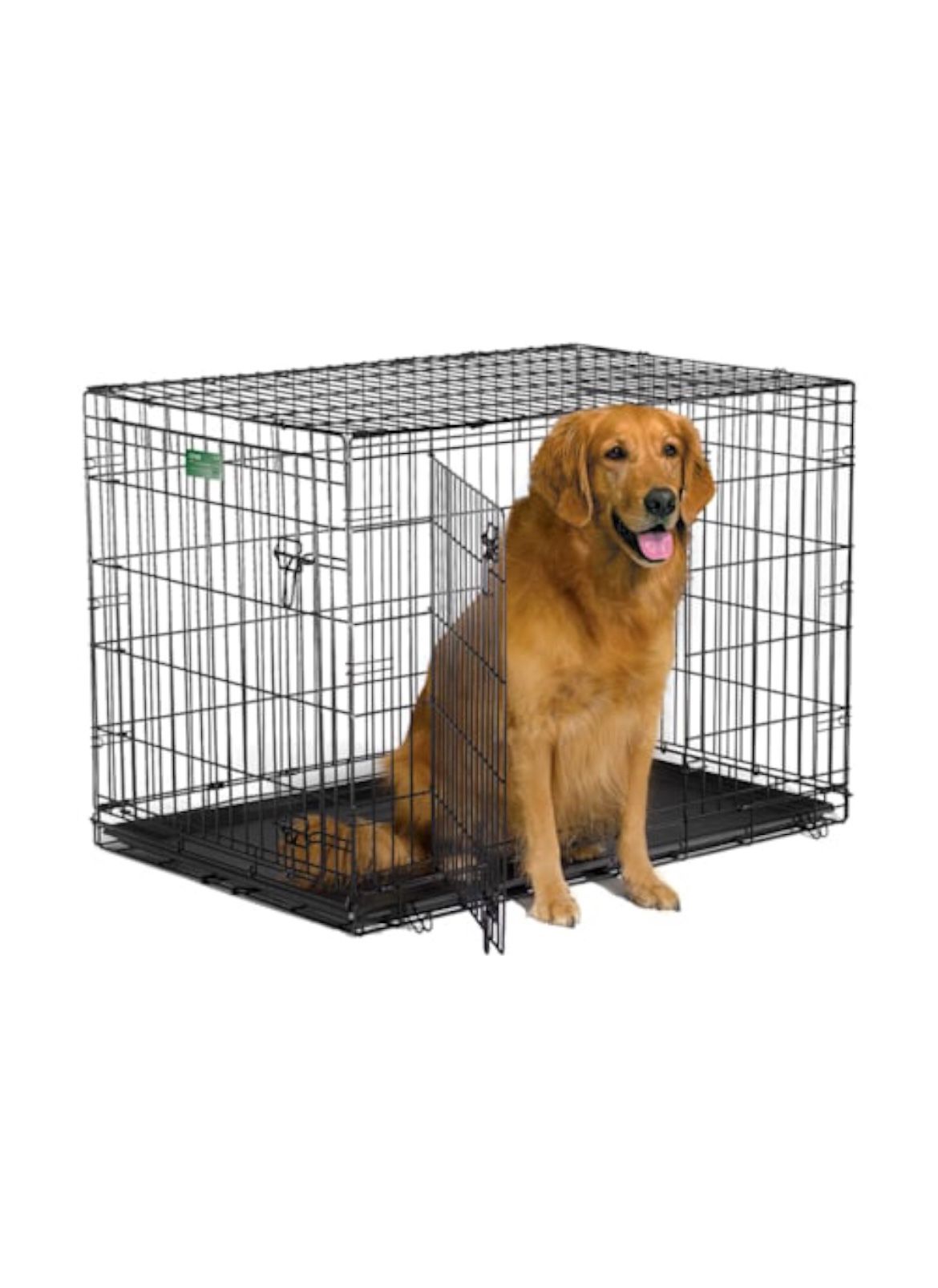 Double Door Folding Dog Crate, 42" L X 28" W X 30" H