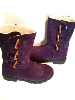 Kids Girls PediPed Purple suede boots Sz 3