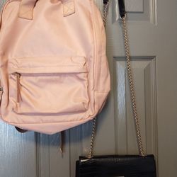 Bundle Of Two Bags (One Dusty Pink Backpack & Aldo Purse)