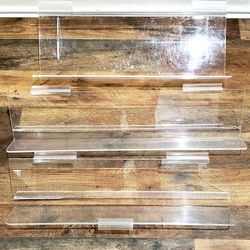 3 Clear Slant Wall Shelves 