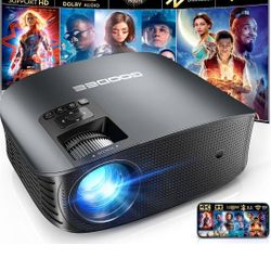 GooDee Projector 4K With WiFi And Bluetooth Supported, FHD 1080P Mini Projector For Outdoor Moives, 5G Video Projector For Home Theater Dolby Audio Zo