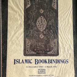 Vintage Victoria & Albert Museum Islamic Bookbindings Framed Poster 1983