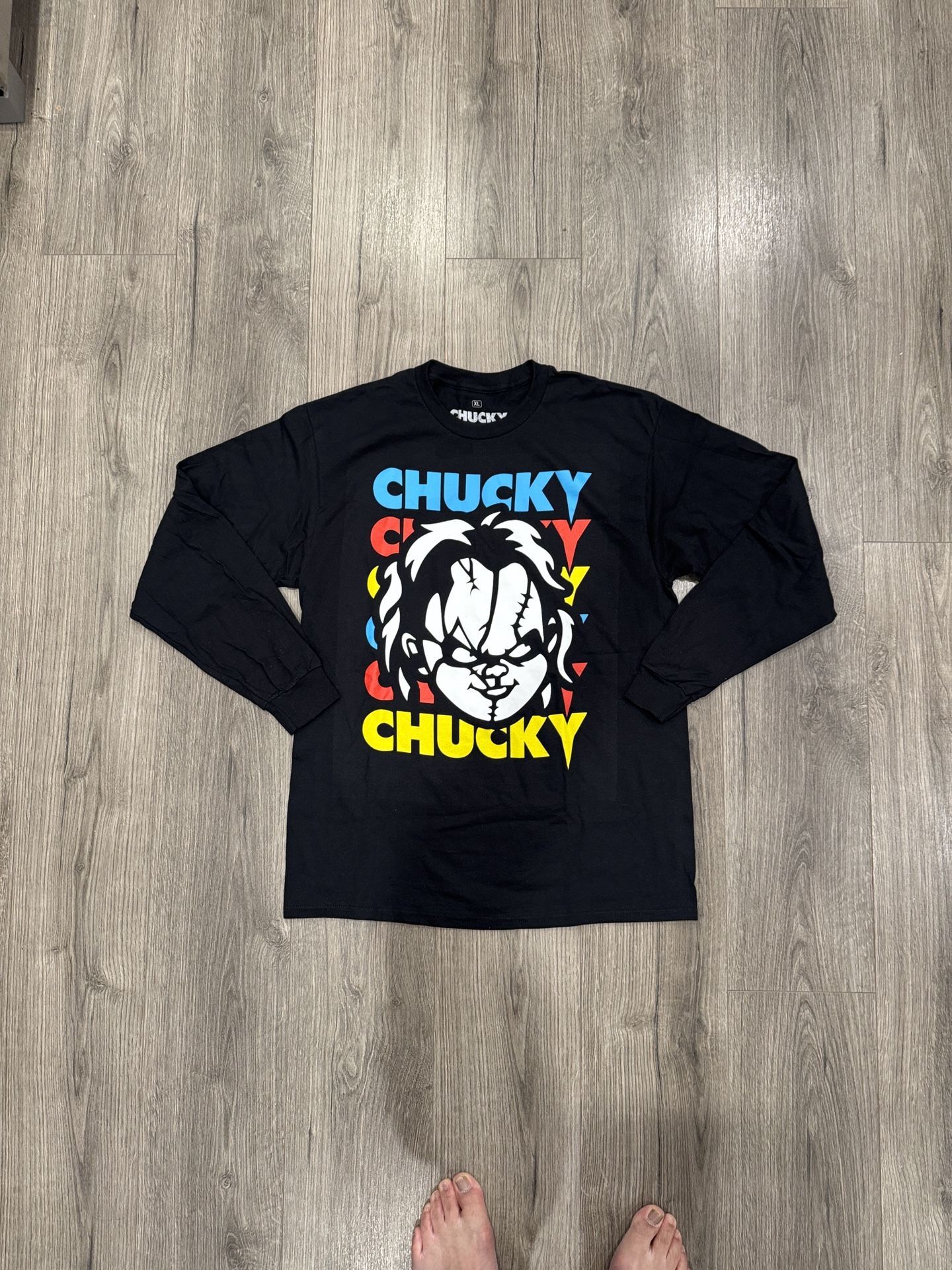 Brand new Universal Studios Chucky Movie Black Long Sleeve Shirt Men’s Size Extra Large