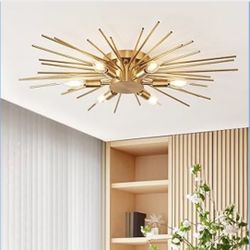 Brand New Gold Dining Room Ceiling Lights,Kitchenette Recessed Ceiling Fixtures,Modern Semi Flush Mount Ceiling Light,Light Fixtures for Living Room C
