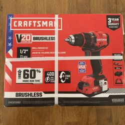 NEW Craftsman V20 Drill Driver Kit W/2 Batteries 