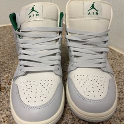 Air jordan 1 green/white/gray