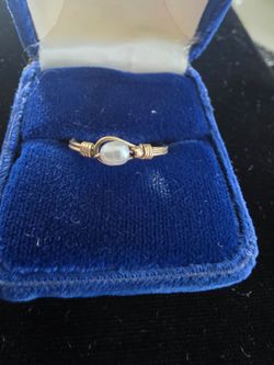 Thin gold wire handmade natural pearl ring