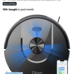 Tikom Robot Vacuum and Mop Combo, 6000Pa Automatic Robotic Vacuum Cleaner, Smart Mapping