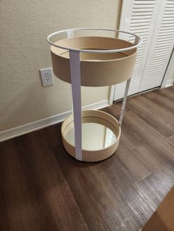 Round 2 tier side table with  lazy-susan