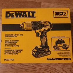 New Dewalt 20v Brushless Cordless 1/2" Drill Kit. $110 Firm Pickup Only