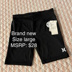 Hurley Girls Biker Shorts New Size Large 