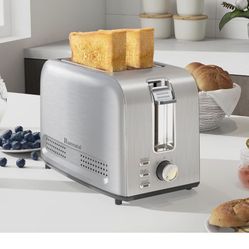 Runnatal 2 Slice Slot Toaster, Stainless Steel