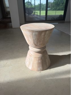 Solid Wood Accent Table / Stool – Modern Organic Style