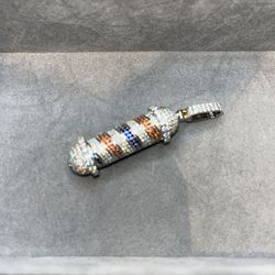 Barber Pole Moissanite Pendant