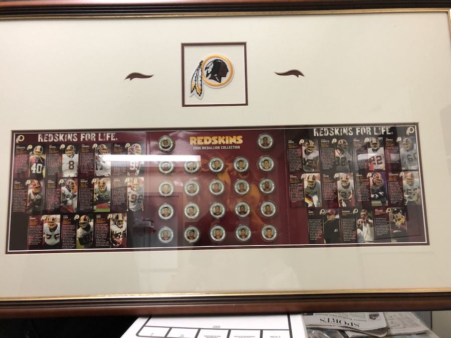 Washington Redskins Framed 2006 Medallion Coin Set! Excellent Condition ! Includes Coach Gibbs & Sean Taylor!