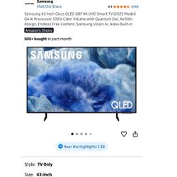 Samsung 43” QLED With Alexa