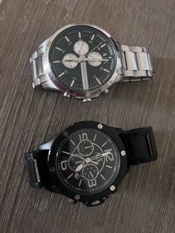 AX Chronograph Watches. Stainless steel, batteries dead