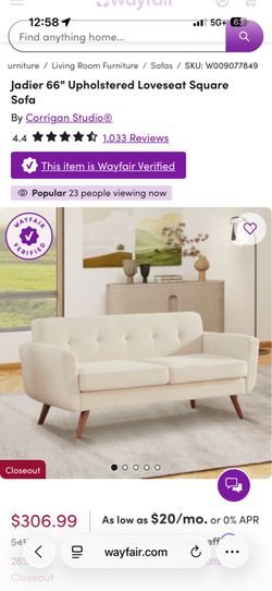 White wayfair loveseat square sofa