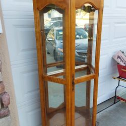 Lighted  Antique Curio 5 Shelves