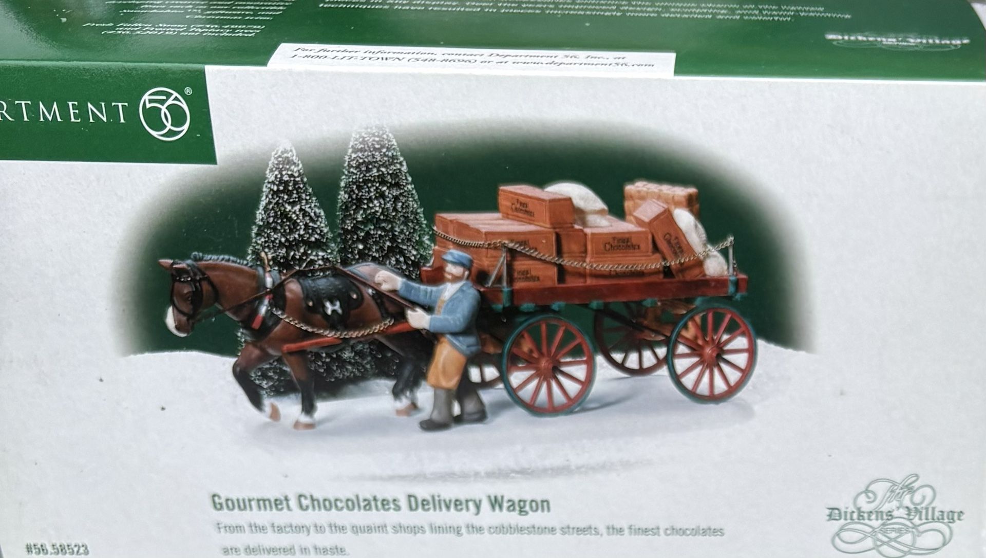 Dickens Village Gourmet Chocolate Delivery Wagon