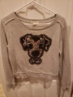 Forever 21 dog sequin sweatshirt medium