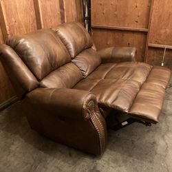 Real Leather Recliner Loveseat Couch Sofa - Free Delivery 